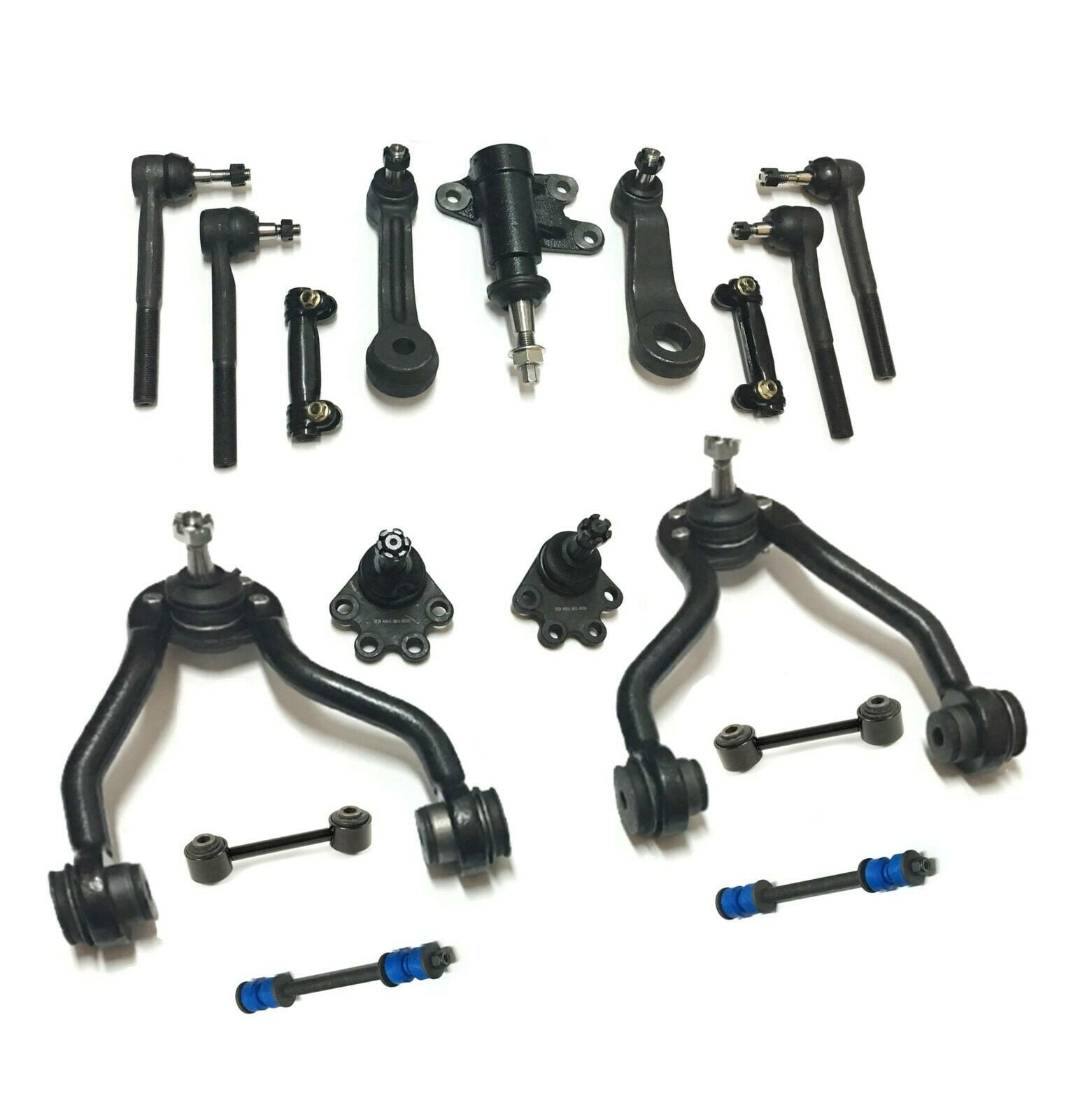 17 Pc Front & Rear Suspension Kit Upper Control Arms Sway Bar Links Tie