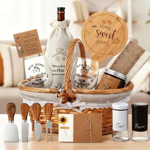 17 Pcs House Warming Gifts New Home Housewarming Gift Baskets for Christmas Home Buyers Xmas Kitchen Favors House Agents Closing Favors for Women Men Couples Newlywed Friends