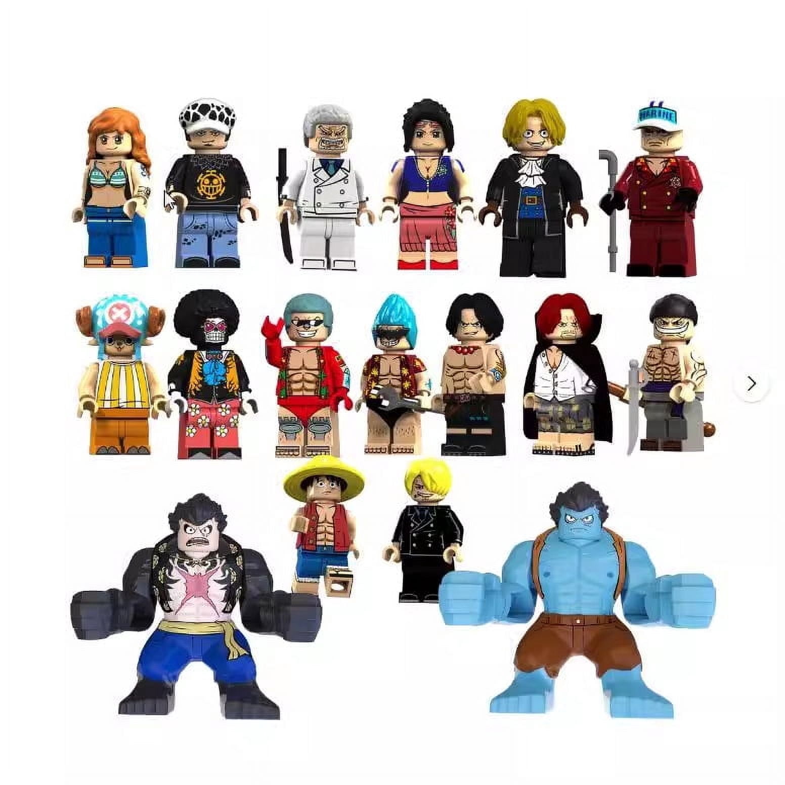 17 Pcs One Piece Minifigures Building Blocks Toys Sets, 1.77 inch Collectible One Piece Anime Action Figures Building Kits Cake Decorations for Kids and Fans Gifts