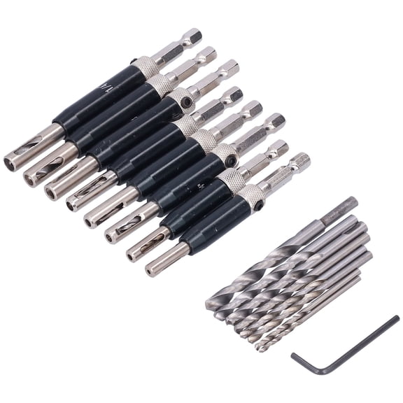 17 Pcs Self Centering Hinge Drill Bit Set, High Speed Steel Door Window Hole Opener Woodworking Hardware Tool Kit