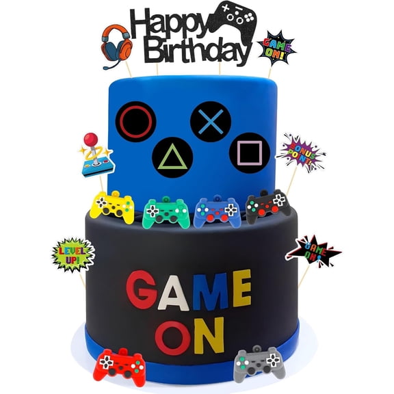 17 Pcs Video Game Cake Topper Cake Decoration Game Theme Birthday Party Supplies