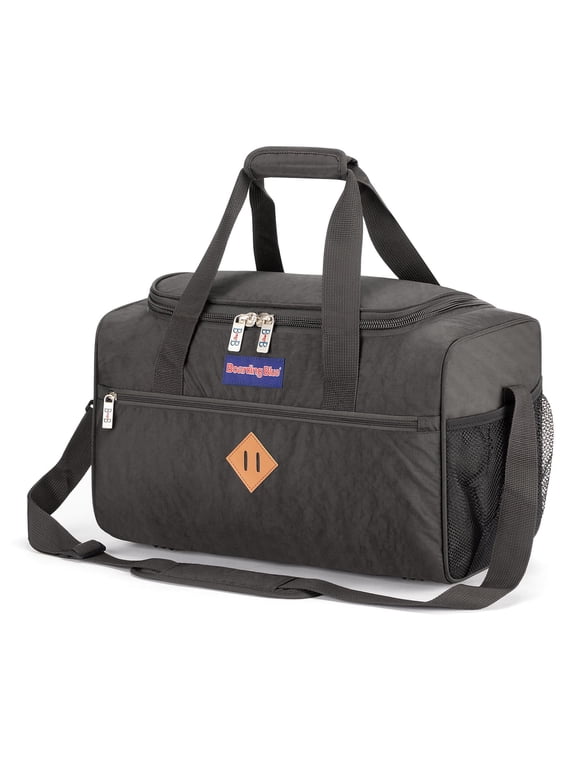 17" Personal Item Under Seat Duffel Bag for United Airlines, Small carry On w USB Port - Beige
