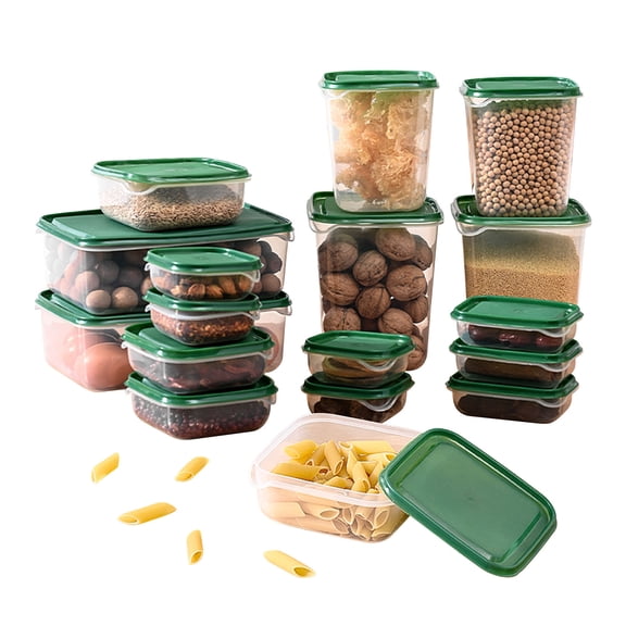 17 Piece Airtight Cereal Storage Containers with Lids | Clear Pantry Organizers for Flour, Sugar, Rice, Nuts & Snacks | 2.24L to 0.18L Sizes