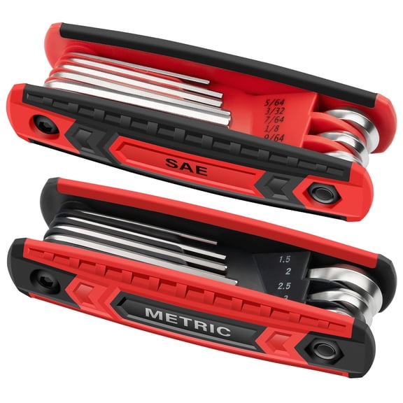 17-Piece Allen Wrench Set Metric & SAE Folding Tool Kit