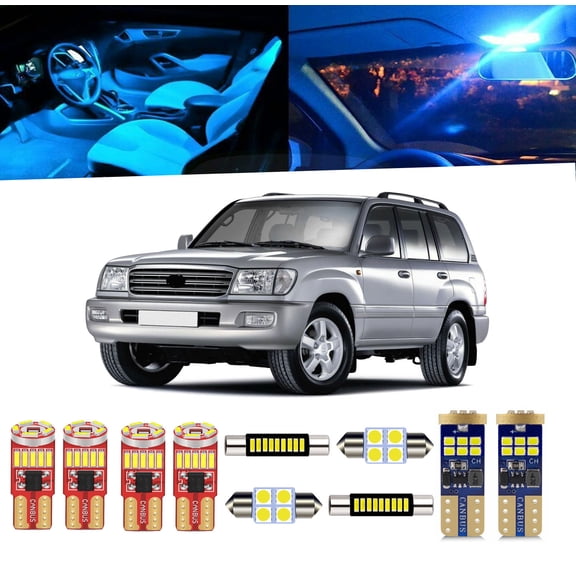 17 Piece Car Interior LED Lights Kit For Toyota Land Cruiser 100 1998-2007 Interior LED Light Bulbs Packag Kit+ License Plate Light+ Install Tool