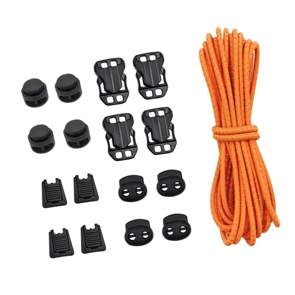 17 Piece Elastic Bungee Cord Reflective Stretch Rope Buckle Set for Backpack Hiking Outdoor Gear Use