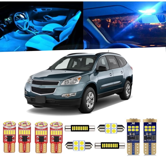 17 Piece Interior LED Lights Kit for Chevrolet Traverse 2009-2012 Dome Map License Plate Light +Install Tool