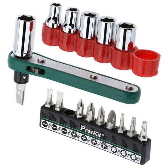 17 Piece Offset Ratchet Screwdriver and Socket Set
