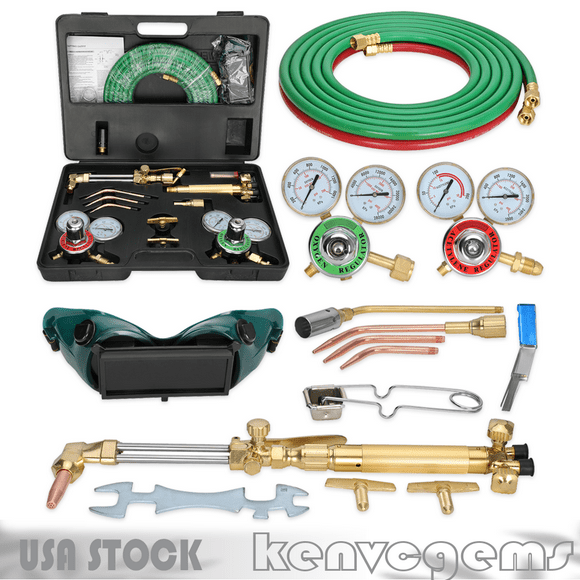 17-Piece Oxygen and Acetylene Gas Torch and Welding Kit Portable Cutting Kit