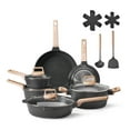 thumbnail image 1 of 17 Piece Pots and Pans Set Granite Nonstick Kitchen Cookware Induction Black 6, 1 of 9