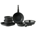 thumbnail image 1 of 17 Piece Pots and Pans Set Nonstick Granite Coating Kitchen Cookware Induction Compatible Black, 1 of 11