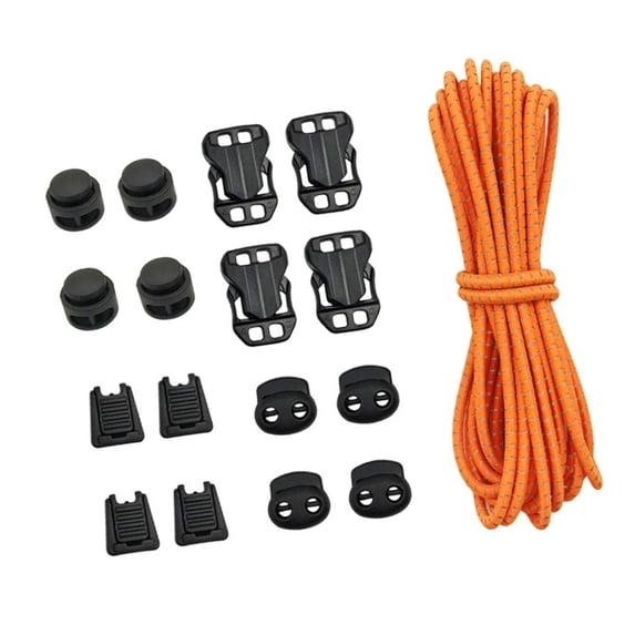 17 Piece Reflective Elastic Cord Sturdy Stretch Rope Buckle Kit for Outdoor Backpack Daypack DIY Projects