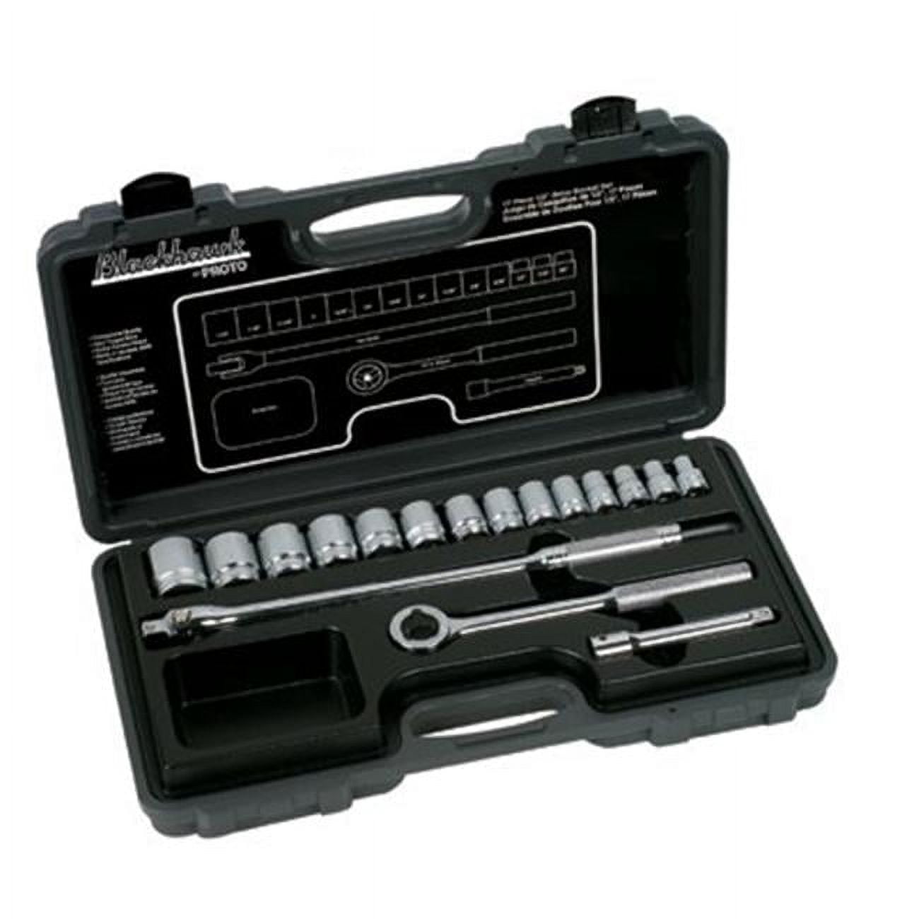 17 Piece Standard Socket Set, 1/2 in, 6 Point