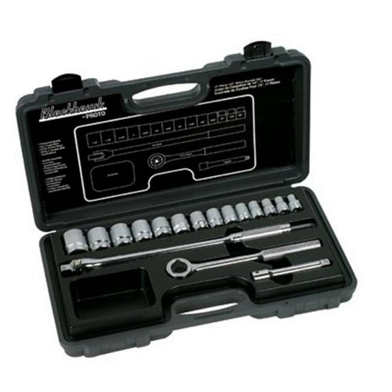 17 Piece Standard Socket Set, 1/2 in, 6 Point