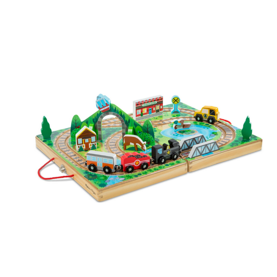 17-Piece Wooden Train Set - Portable Desktop Railway Toy for Kids Ages 3+