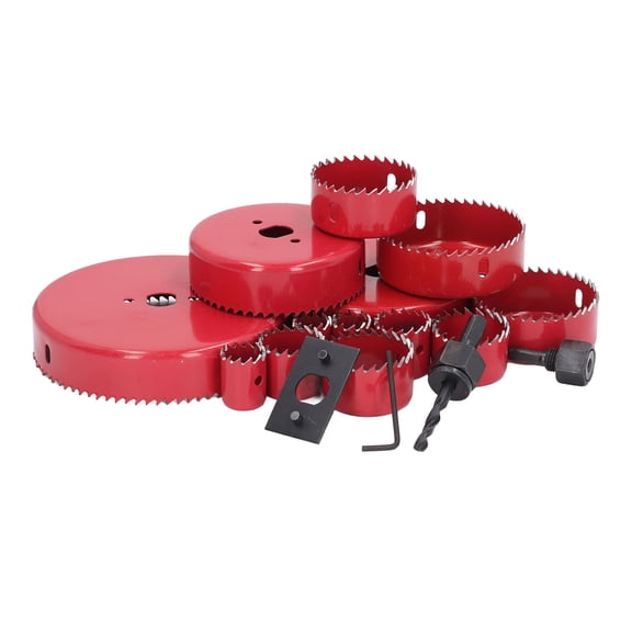 17 Piece Woodworking Hole Saw Cutter Drill Bit Kit Set for Wood Plastic Drywall Sheet Board, 10 in / 25.4 cm