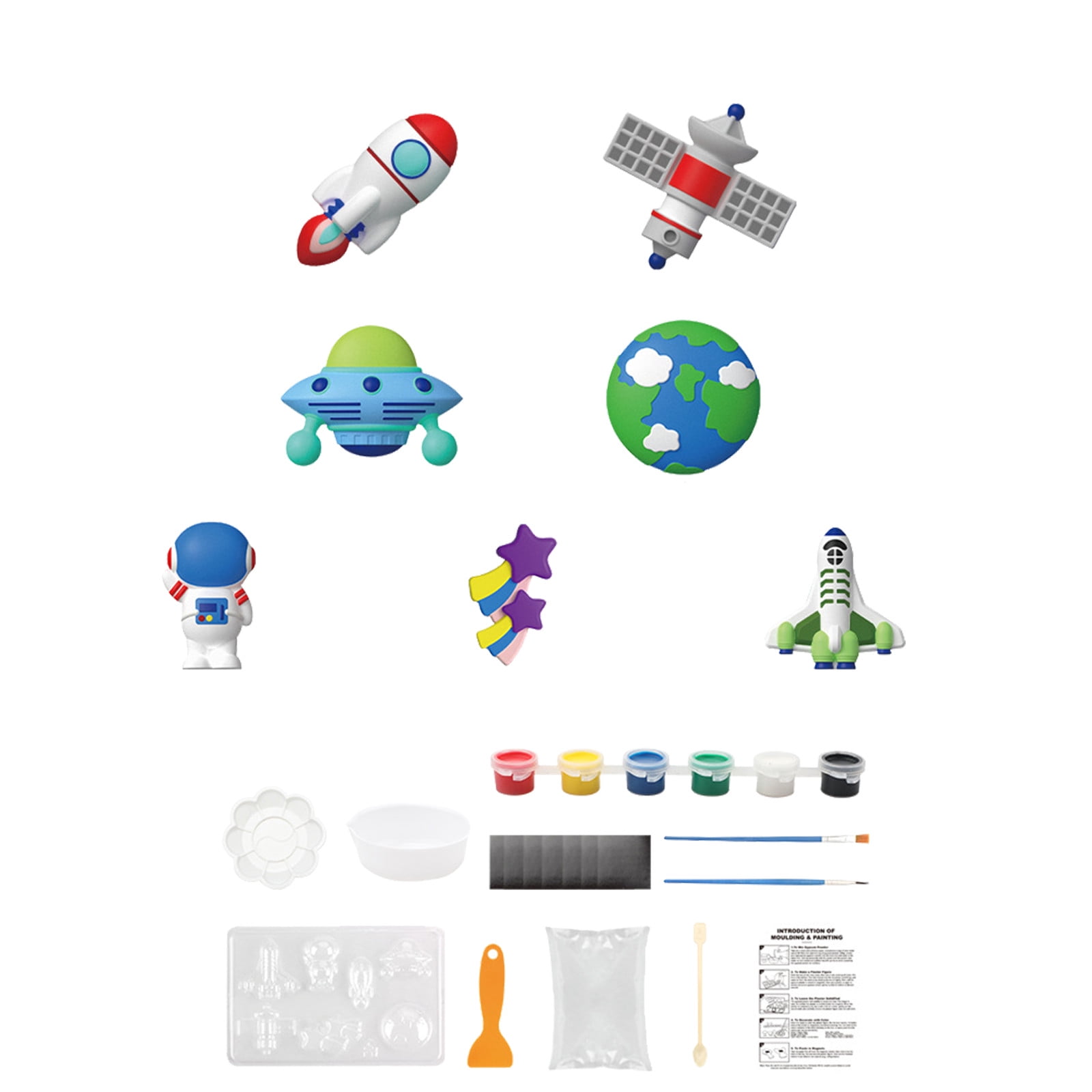 17 Pieces Kids Arts And Crafts Painting Kit Paint Your Own Figurines