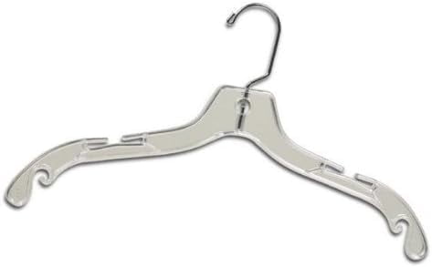 17" Clear Plastic Dress and Blouse Hangers with Steel Hook - Set of 50