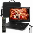 thumbnail image 1 of 17" Portable DVD Player with Headphones,14.1" Large HD Screen with Extra Carrying Bag,4-6 Hours Rechargeable Battery,Support HDMI IN/USB/AV-in/Out and Multiple Disc Formats,High Volume Speaker,Black, 1 of 6