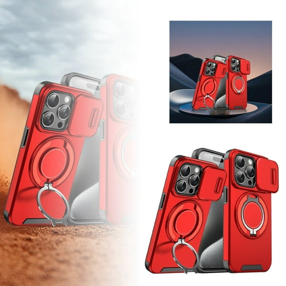 17 Pro Max Grade Shockproof With Slide And 360° Stand Ring