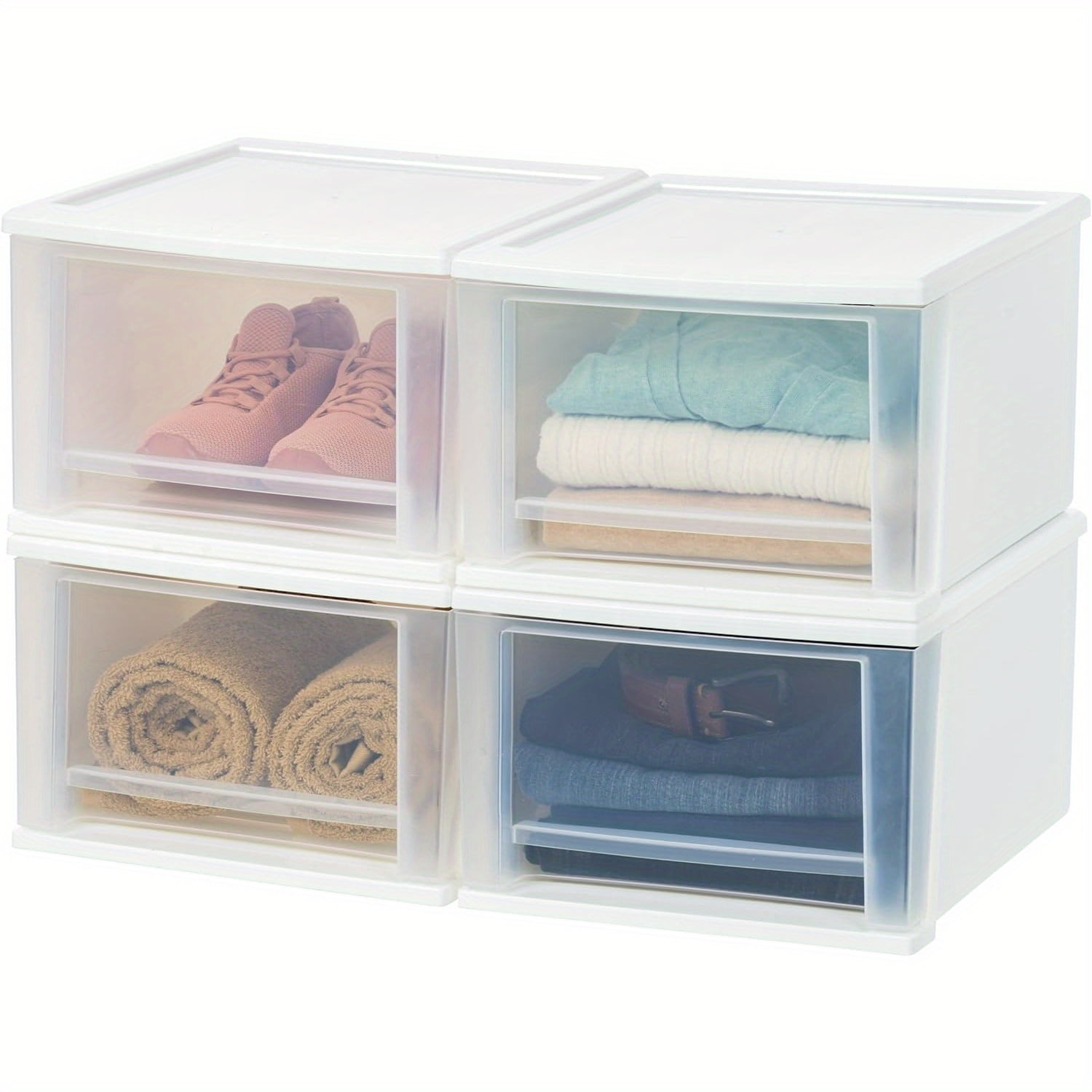 17 Qt. Medium Plastic Stacking Drawer, Stackable Storage Organizer Unit