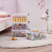 17 Qt Clear Storage Bins with Lids Clear Stackable Plastic Totes Containers 4 Pack 16x11.6x7.3 in
