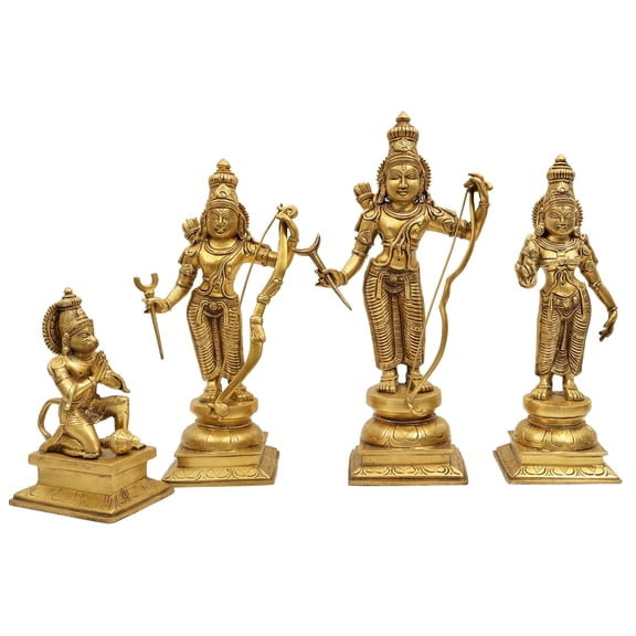 17-inch Rama Durbar Brass Statue - Royal Court Handmade Idol