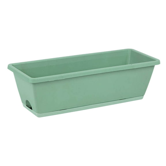 17" Rectangular Window Planter Box with Drainage Tray - Flower & Vegetable Planter for Windowsill, Balcony, Patio - Indoor/Outdoor Garden Container