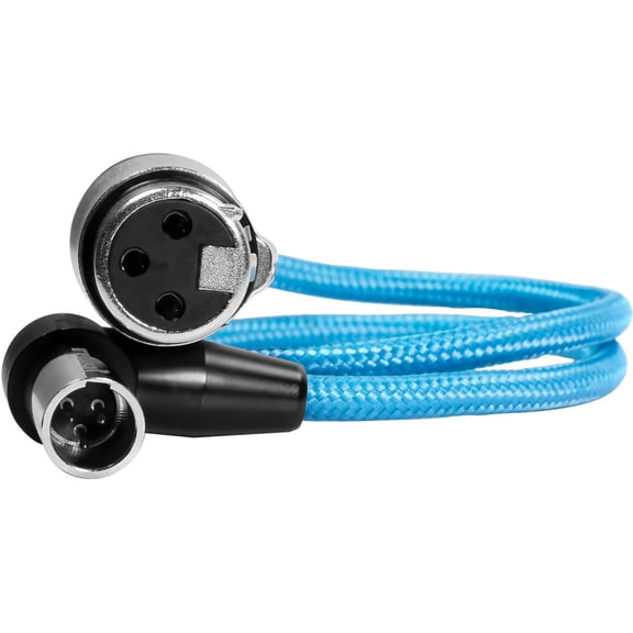 Kondor Blue 17" Right Angle Mini XLR Male to XLR Female Audio Cable for BMPCC 6K Pro & Canon C70 Cameras