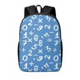 17" School Backpack for Girls Boys blue Math Print Travel Laptop