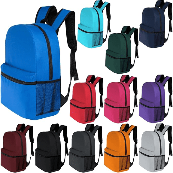 17" School Backpacks for Kids - Backpacks in Bulk for Elementary, Middle, and High School Students in Assorted Colors
