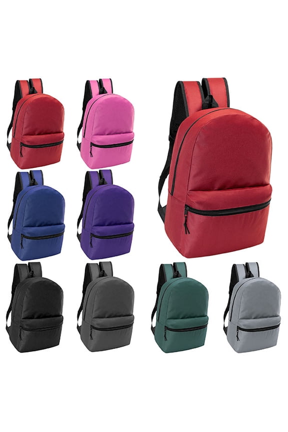 17" School Backpacks for Kids - Backpacks in Bulk for Elementary, Middle, and High School Students in Assorted Colors