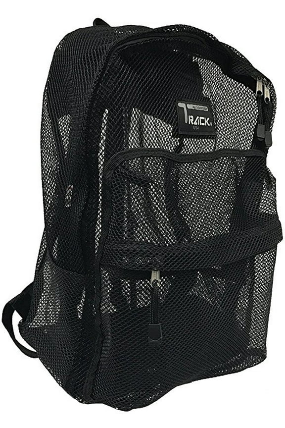 17" See Through Mesh Backpack/Book Bag/Hike/School Backpack - Black