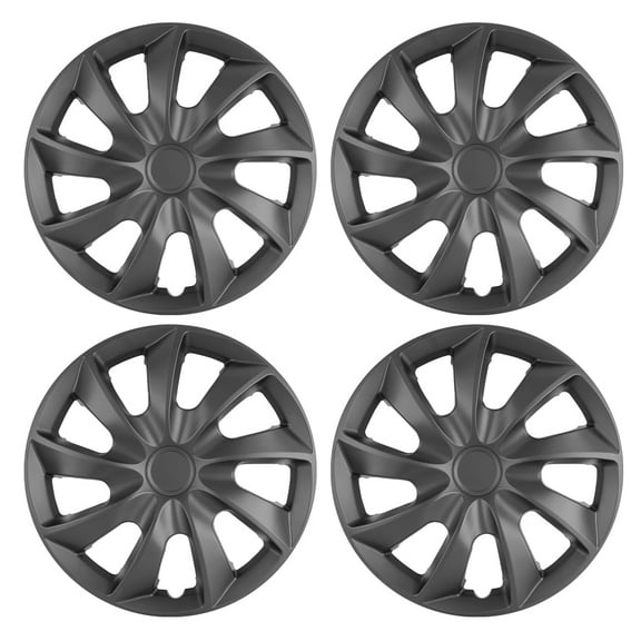 17" Set Of 4 Hubcaps Wheel Rims Cover Hubcaps Snap On Car Truck Fit R17 Tire-BLACK LACQUER