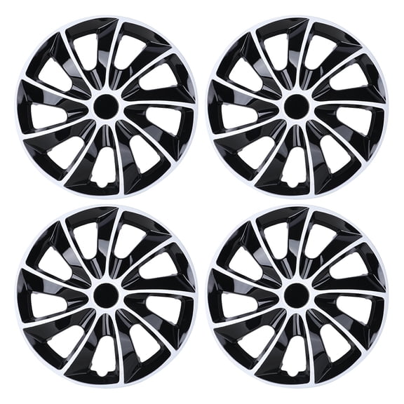4Pcs/Set Wheel Rims Cover Hubcaps,17 inch Universal Snap on Car Truck SUV Wheel Covers ABS&PC Material （17-inch,White& Black Lacquer)