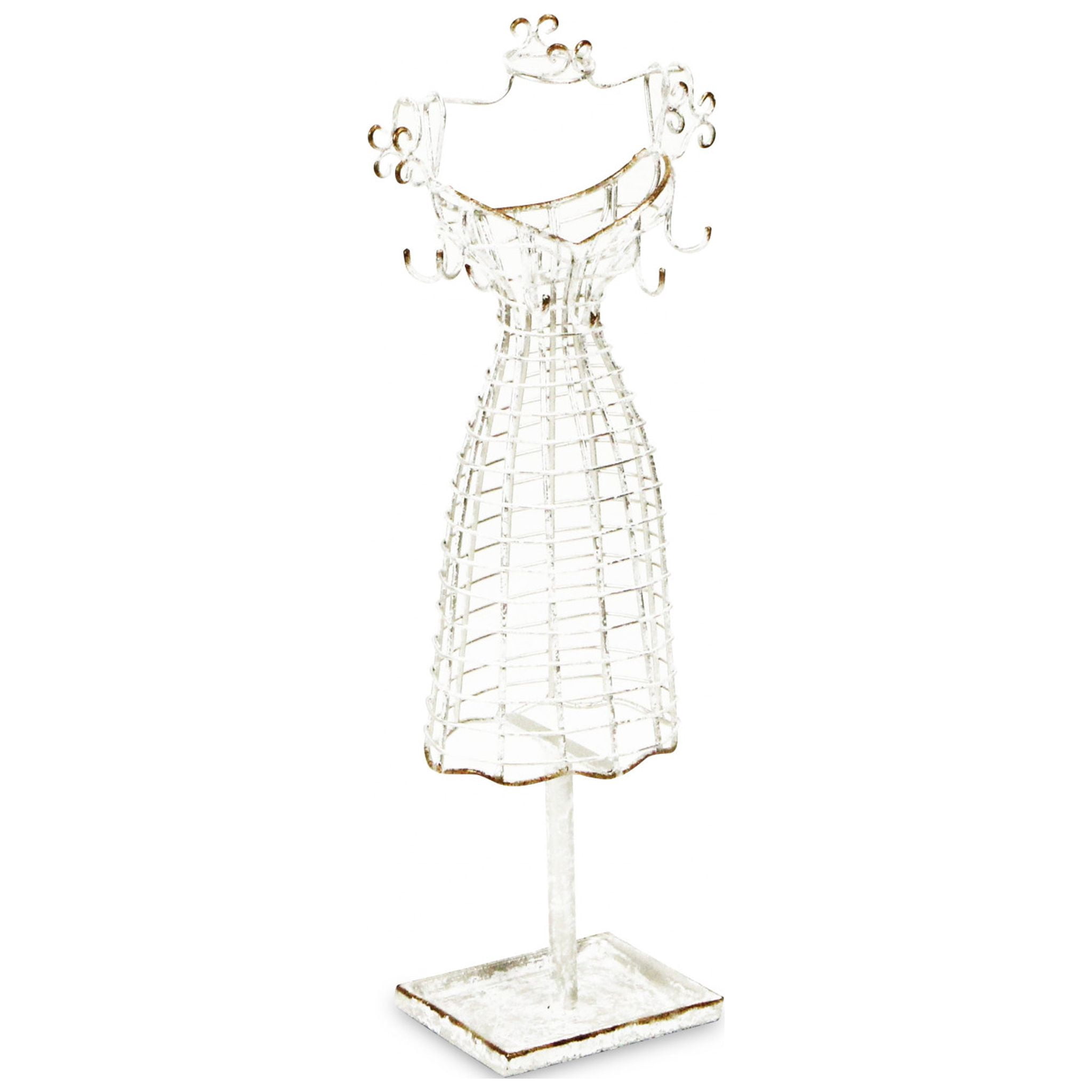 17" Silver Metal Dress Form Sculpture and Jewelry Holder - Walmart.com