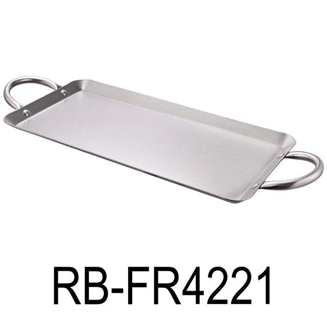 17" Stainless Steel Flat Rectangle Fry Pan Comal