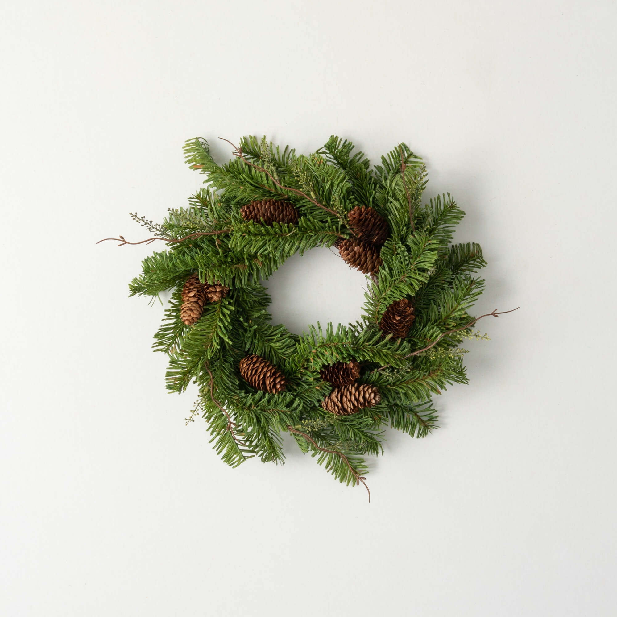 17" Sullivans Artificial Christmas Soft Touch Pine Accent Ring, Green