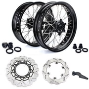 17" Supermoto Wheels Rims Rotors for 250 300 350 400 450 EXC EXC-F SX-F Sixdays