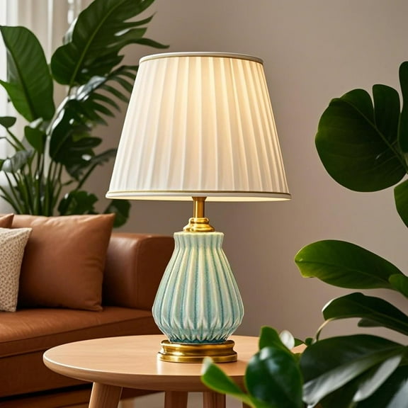 17" Table Lamp 3 Way Dimmable Minimalist Lamp for Living Room Retro Bedside Nightstand Traditional Lamps Classic Chinoiserie Ceramic Green Lamp for Home Decor
