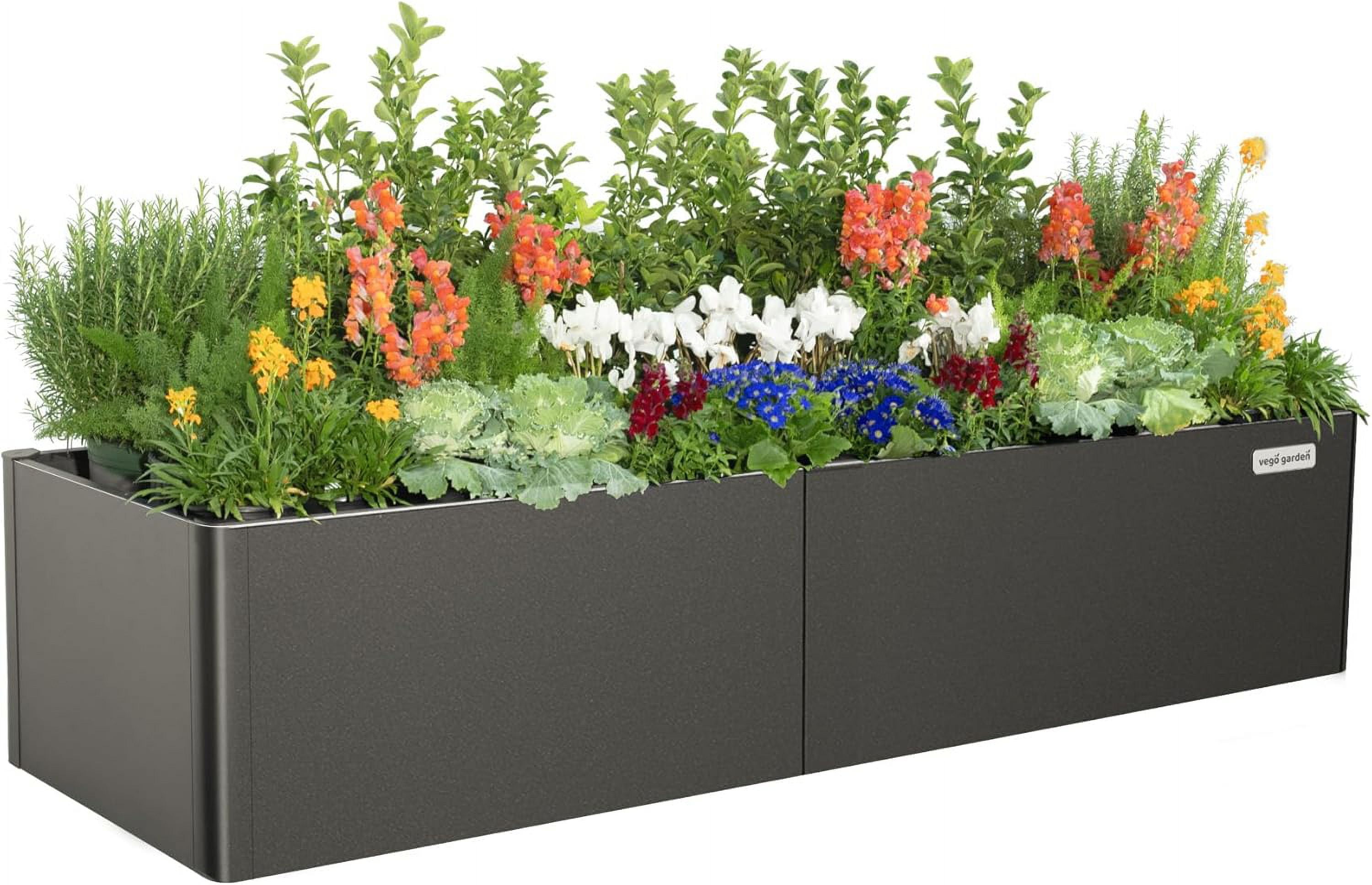 Urban Charcoal 17" Tall Modern Metal Raised Garden Bed