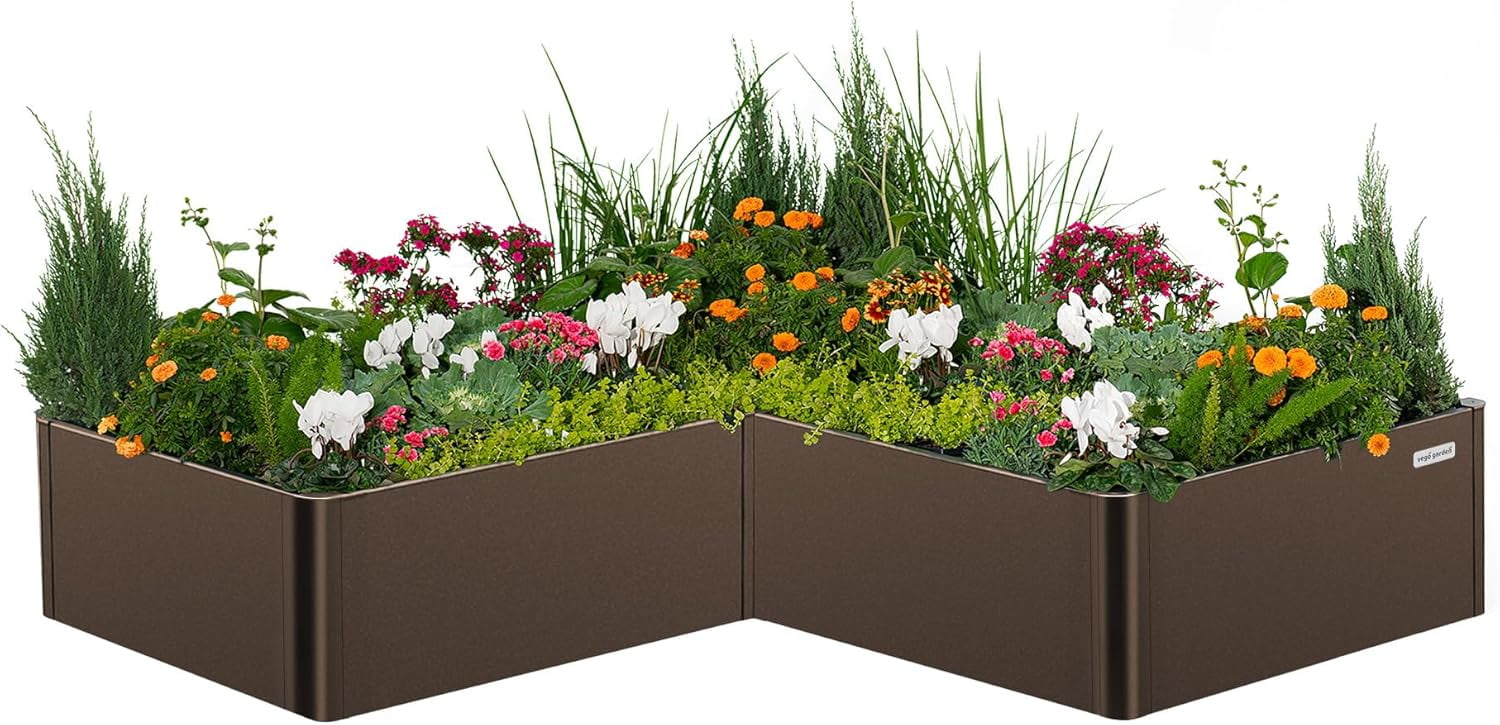 Umber Brown 83" x 83" Galvanized Metal Raised Garden Bed
