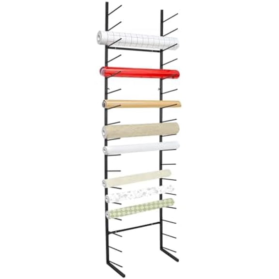 17-Tier Blueprint Storage Rack Wall Mounted Poster Display Rack Holder Modern Metal Roll File Storage Holder Hanging Art Paper Racks Shelf for Home Office School, Black$$Furniture
