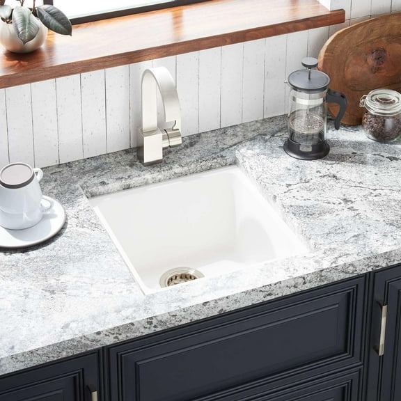 Open Box 17" Totten Granite Composite Undermount Prep Sink - White