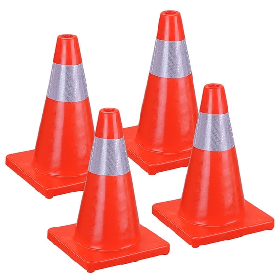 17" Traffic Cones Reflective Hospital Road Guide Parking Overlap Safety 4pcs