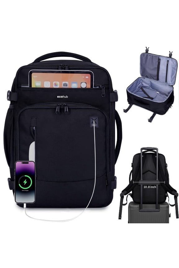 Large Travel Backpack for Men Women,17" Airline Approved Carry on Backpacks,Personal Item Bag Fit 15.6" Laptop, Lightweight Waterproof Casual Daypack for Weekender Business Hiking(Green)