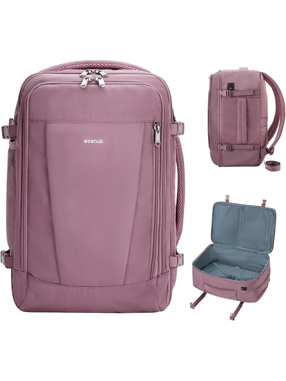 Men's Business Backpack 25L Carry-on Travel Backpack With USB Charging Port Flight Approved Waterproof Full Open Weekender Bag With Side Handle