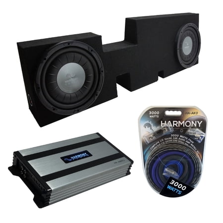 17-25 Ford F-250 Supercrew Truck Dual 12" Harmony HA-F124 Sub Box HA-A800.1 Amp