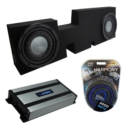17-UP Ford F-350 Supercrew Truck Dual 12" Harmony HA-F124 Sub Box HA-A800.1 Amp