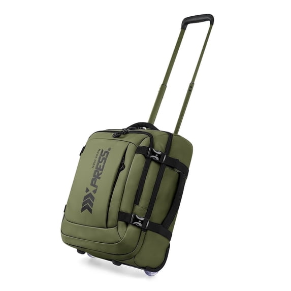 17" Underseat Carry On Luggage Airplane Approved,Water Resistant Softside Rolling Suitcase Lightweight Personal Item Travel Bag,Army Green - TA069